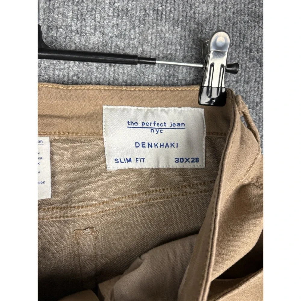 The Perfect Jean NYC Denkhaki Slim Fit Jeans Mens 30x28 Stretch Khaki Tan